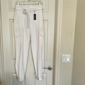 Express NWT White Belted Pants Sz 4L